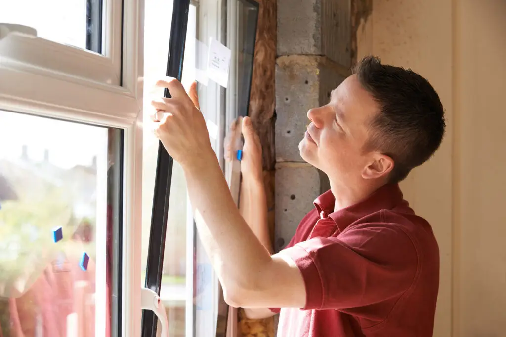Man learning how to replace a window in his own home