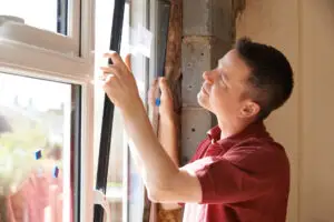 Man learning how to replace a window in his own home